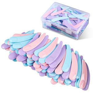 TUZAZO 200 piezas mini espátula cosmética a granel espátula de maquillaje desechable mini espátula de plástico para mezcla y muestreo de cosméticos (multicolor con caja de almacenamiento)